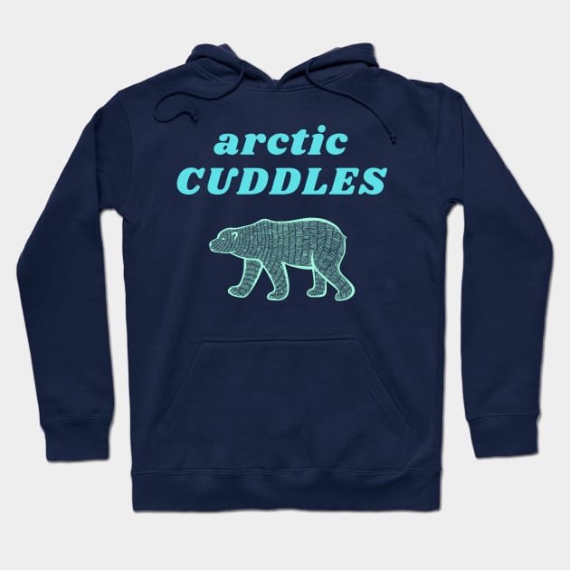 Arctic Cuddles, Sweet Polar Bear Hug Design Hoodie by Green Paladin